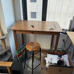 IKEA Craft High Top Table And Stool.