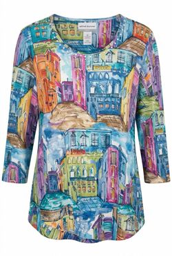Alfred Dunner Petite Printed Top Size 12