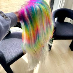 24” Lace Front Rainbow Wig