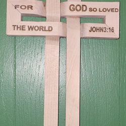 Wood Cross With Engraving 