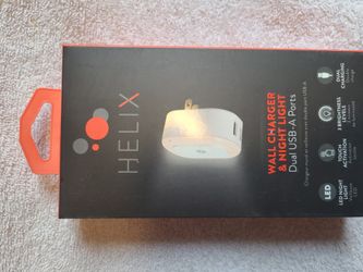 Helix Wall Charger & Night light Dual USB-A PORTS