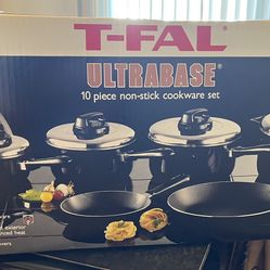 T-Fal Ultrabase 10 Piece Non-Stick Cookware Set (New)