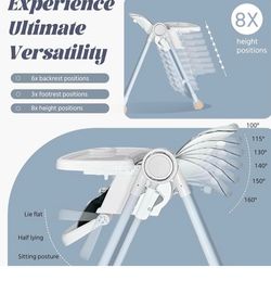 in 1 Convertible Baby High Chair Foldable, Baby Swing for Infants to Toddler,Portable Baby Feeding Chair, High Chairs for Babies and Toddlers, Silla d