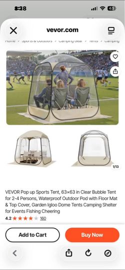 VEVOR Clear Bubble Pop-Up Sports Tent