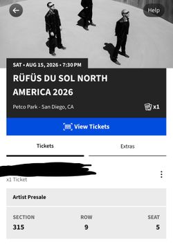 Rufus Du Sol ticket