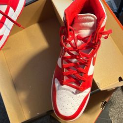 Red And White Nike Dunks 