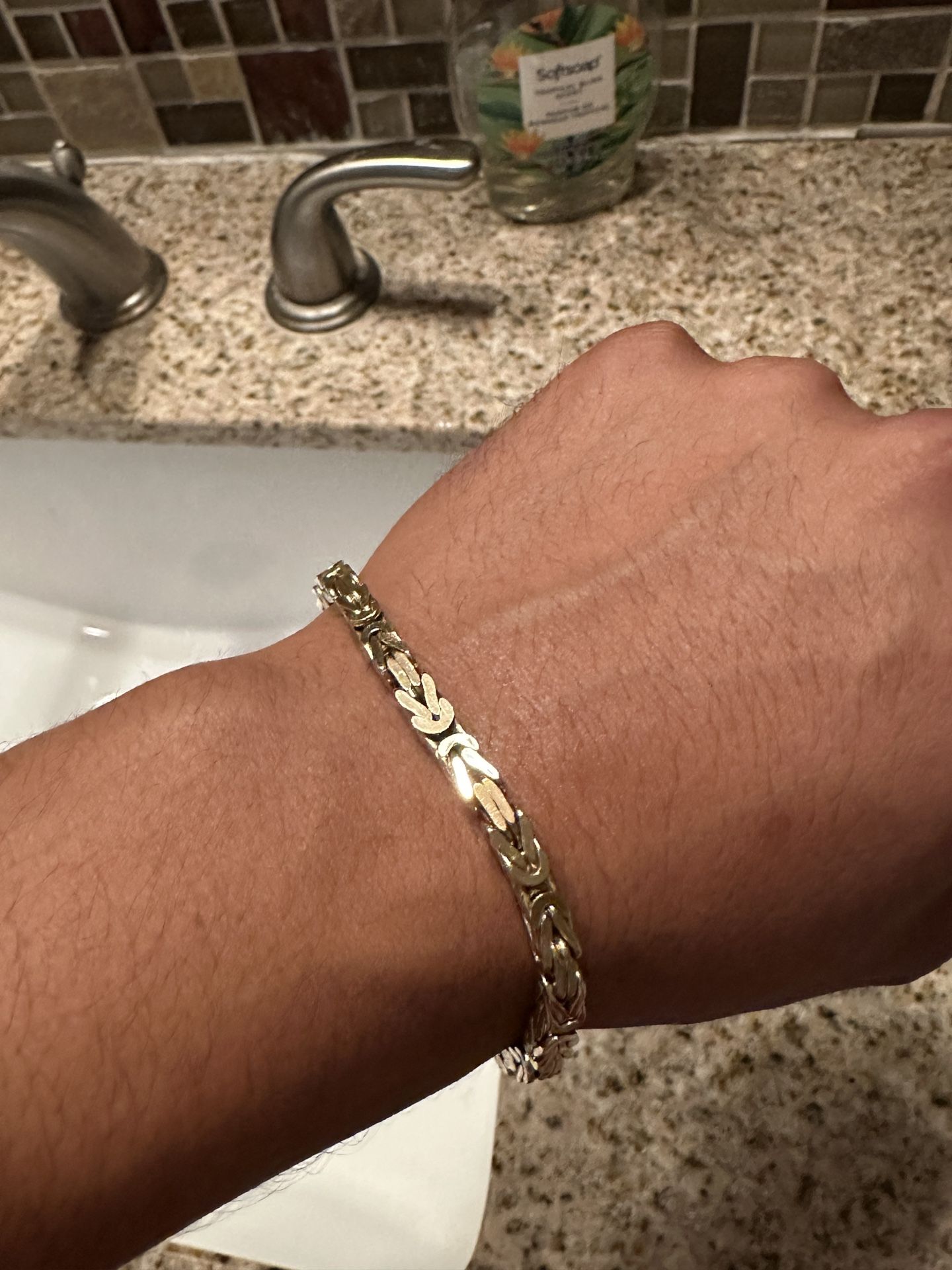 14k Solid Gold Byzantine Bracelet 8 inches