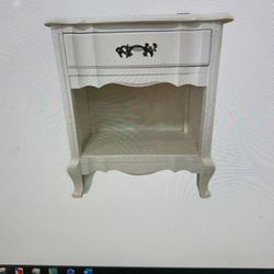 French Provincial Style Side Table Nightstand 24 Inch