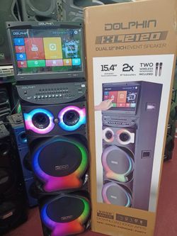 Tall And Tower Touch Screen Kareoke Bluetooth Party Speaker by dolphin.  Free 🎤.  Brand New