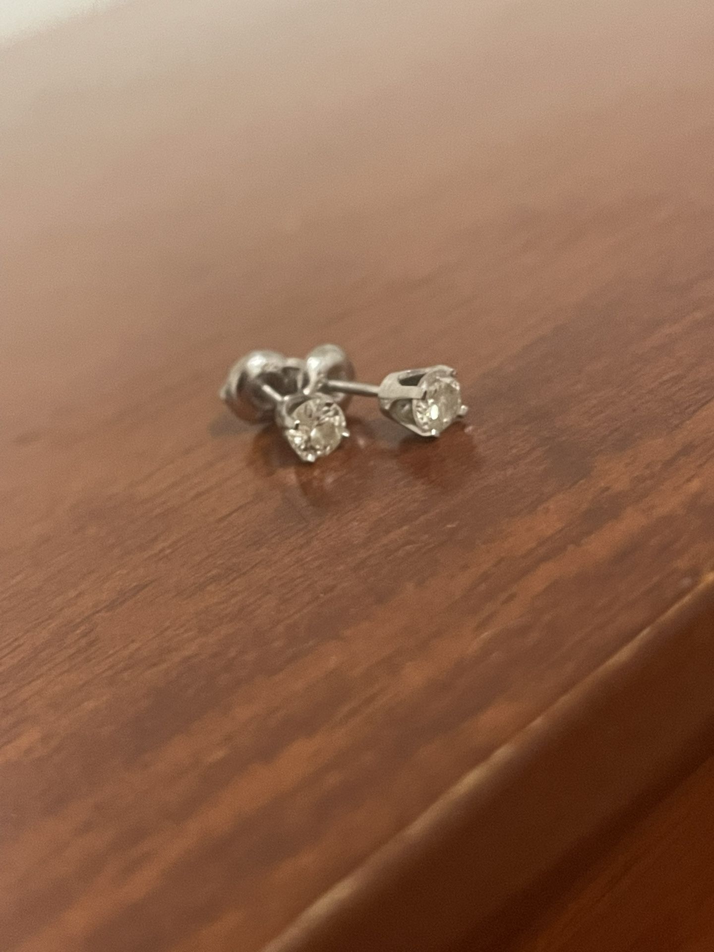 1/2 Carat Diamond Stud Earrings, Silver