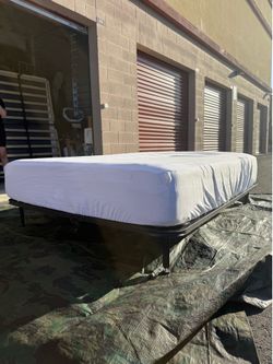Queen sized Mattress with Metal Bed Frame