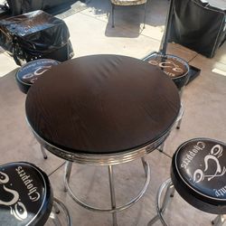 Orange County Chopper  Stools (4) And Pub Table 