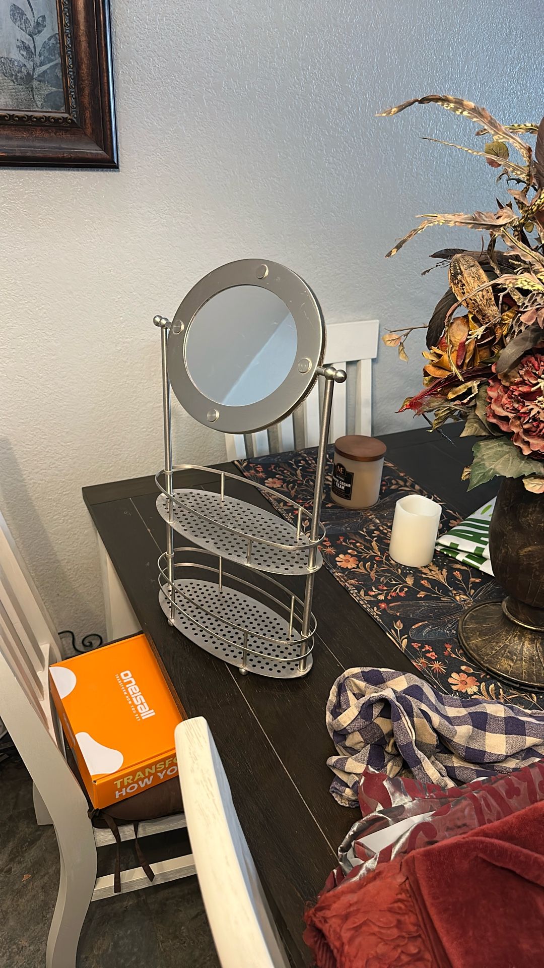 Bathroom Perfume or Makeup Rack With mirror