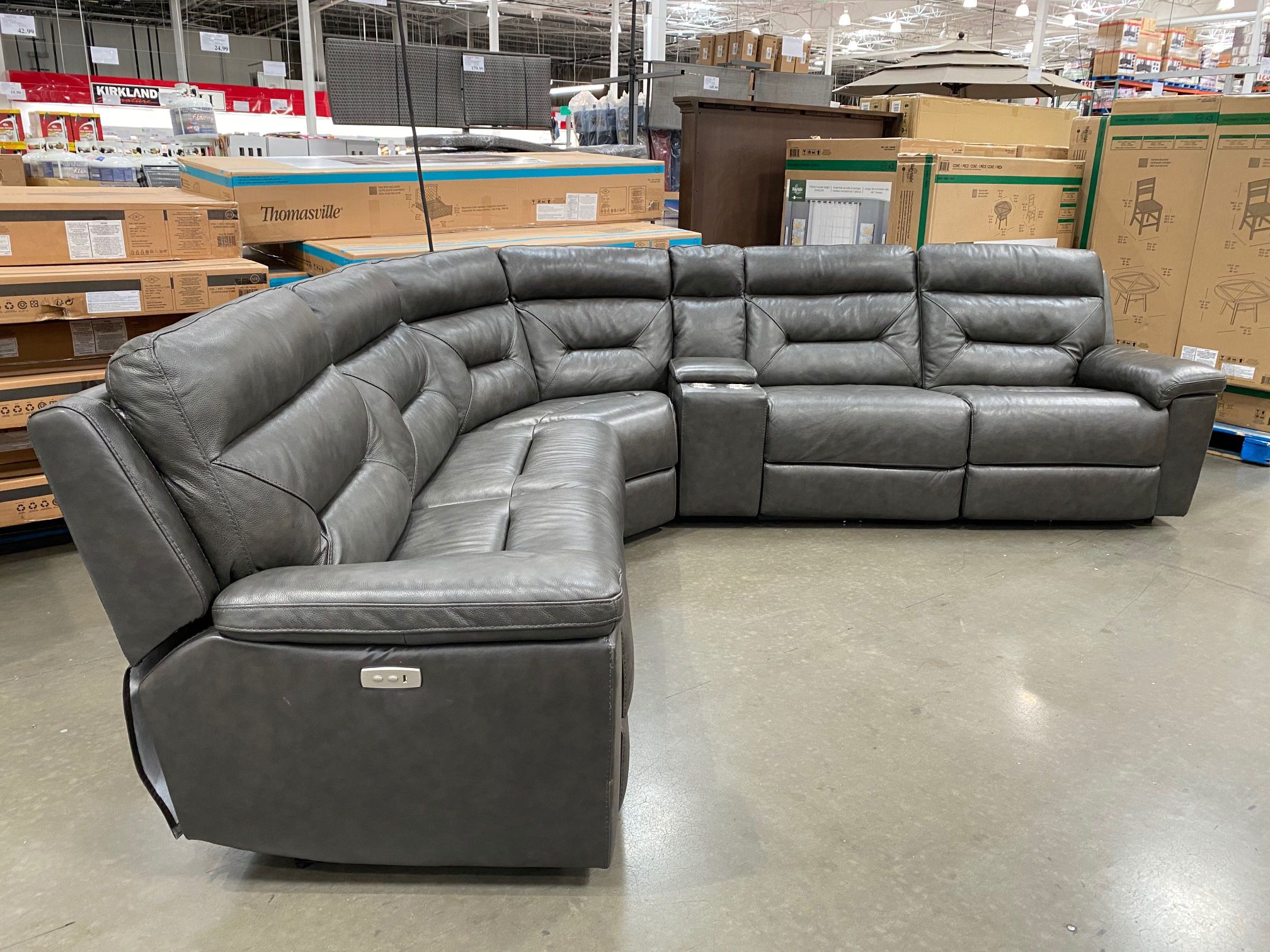 Costco Corry Leather Power Reclining, Corry 6 Piece Leather Power Reclining Sectional Sofa Brown