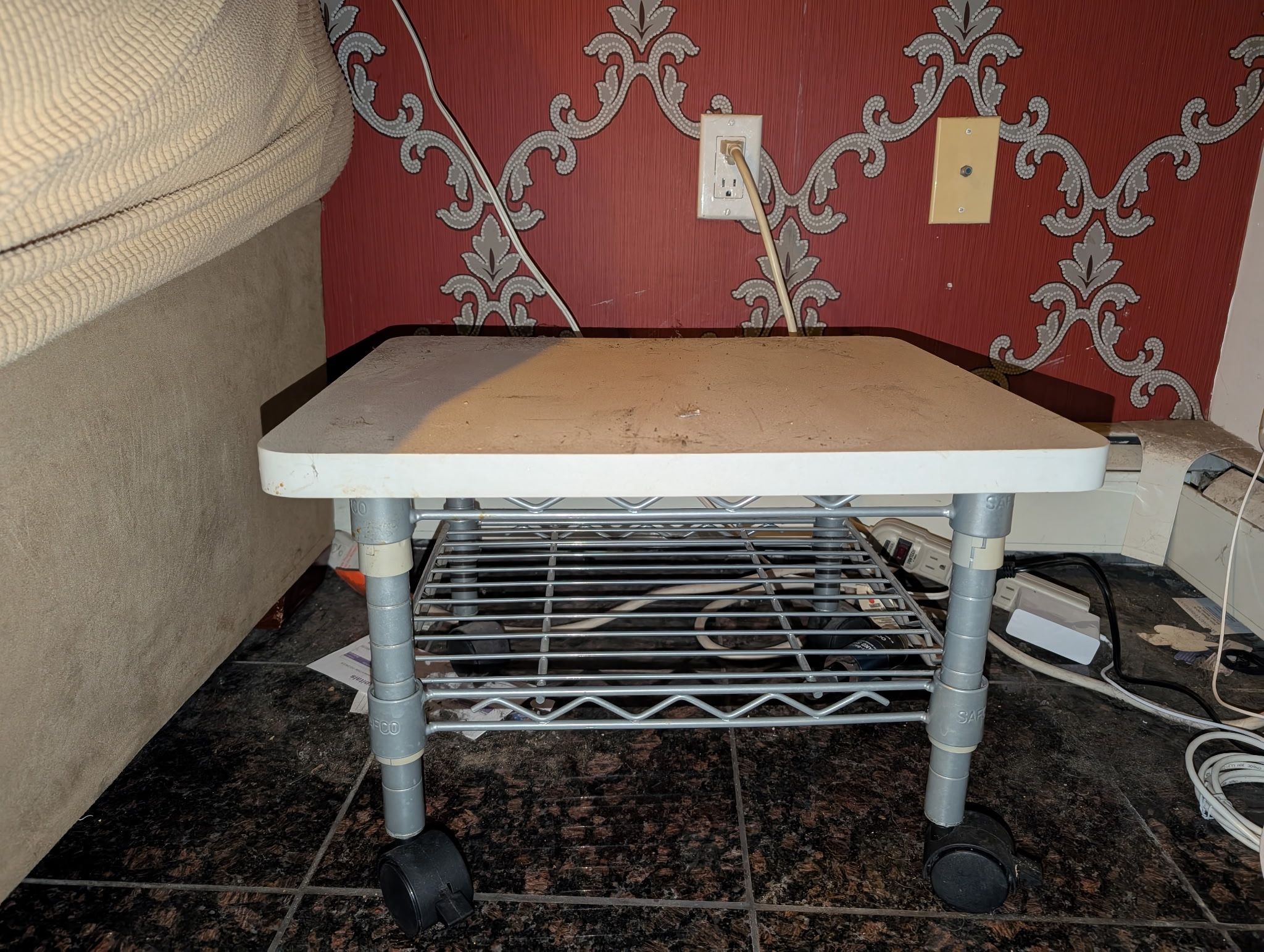 Safco Onyx Rolling Cart Printer Stand, Under-Desk Mobile Utility Table for Home Office with Steel Shelf