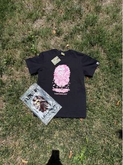 bape pink flower tee