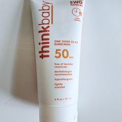 Thinkbaby Sunscreen Safe Product for Baby SPF 50 Plus Zinc Oxide Hypoallergenic