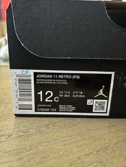 Jordan 11 Retro (PS) Toddler 12c White/Legend Blue-Black