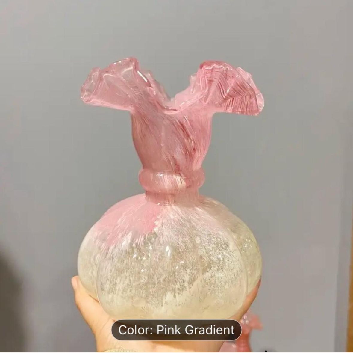 Pink & White Glass Vase