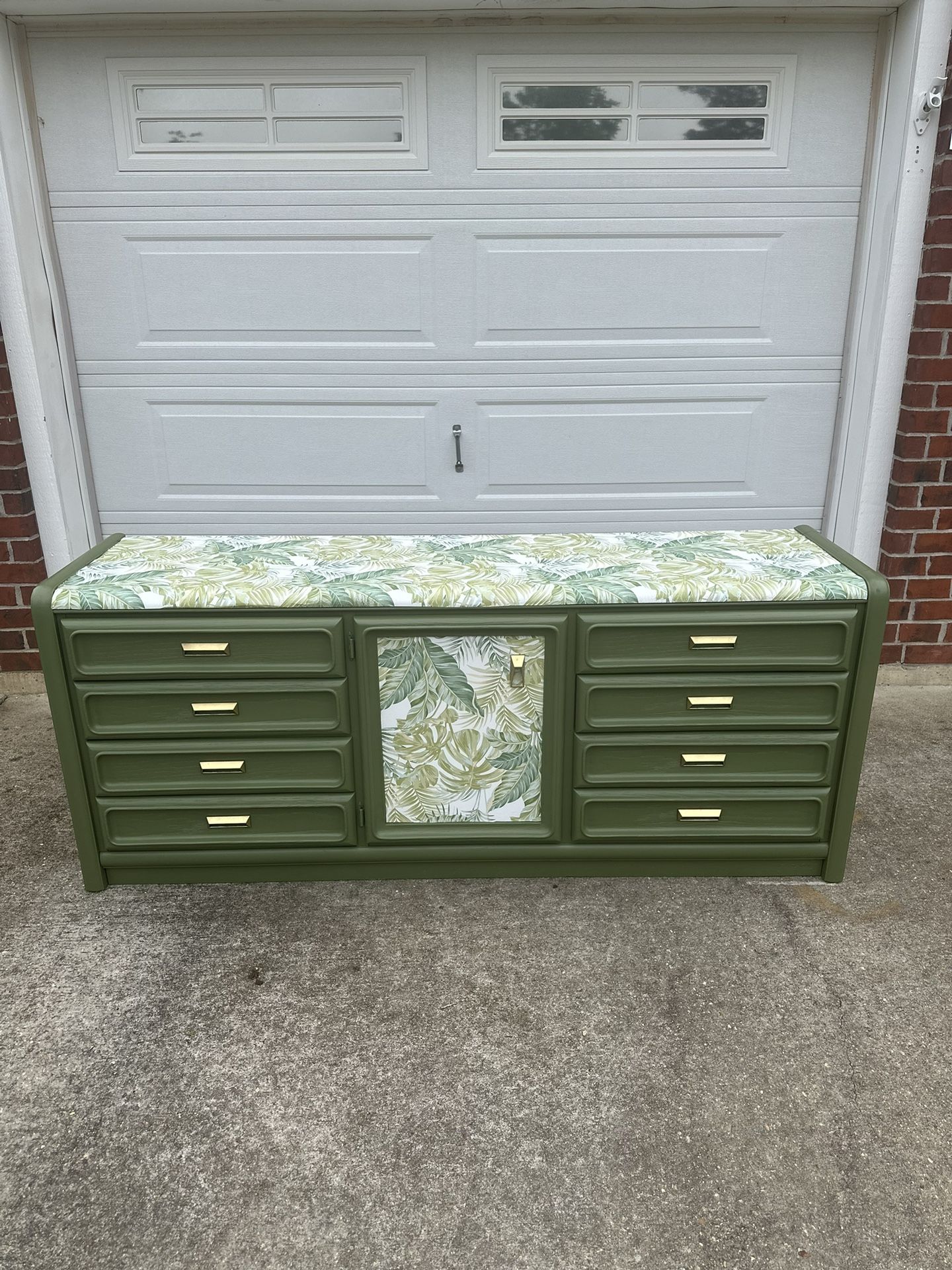 Nine-Drawer Buffet Dresser in Sherman Williams Evergreen