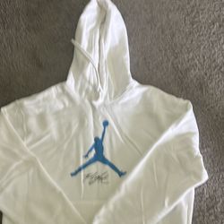White And light blue Nike Hoodie