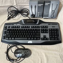 LOGITECH- G15 KEYBOARD & MX518 MOUSE, CAT6 ETHERNET CABLES