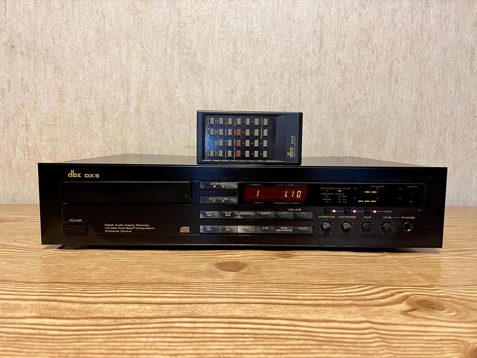 Vintage dbx DX5 Audiophile Single CD Player w/ Original Remote *Serviced*