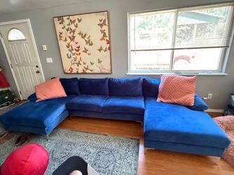 Modern blue sectional sofa