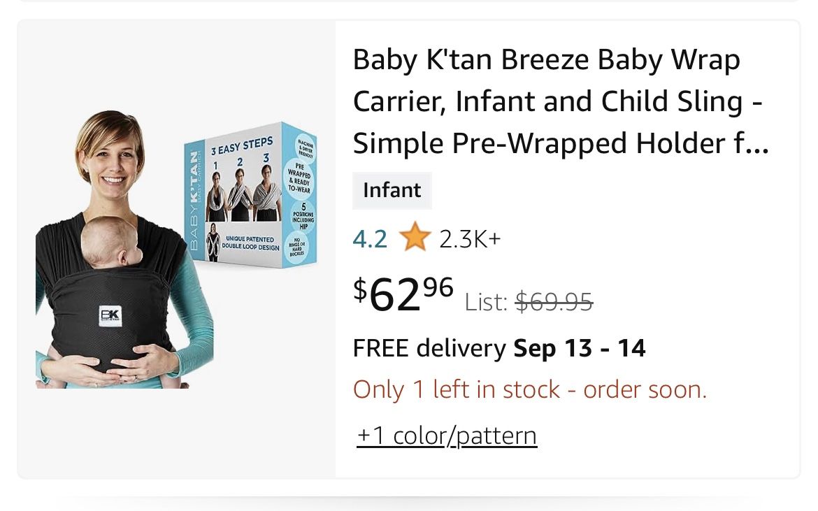 Baby K’tan Breeze Baby Carrier