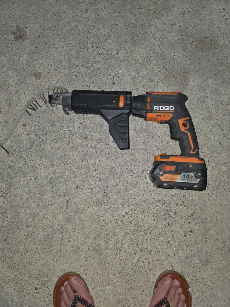 Rigid Brushless Drywall Screw Driver And 18 V Battery
