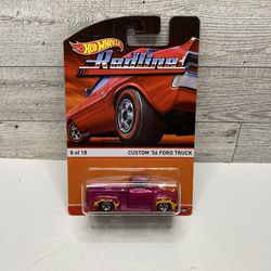 Hot wheels Pink Custom ‘1956 Ford Pinkup Truck With Flames / Redline • Die Cast Metal • Made in Malaysia