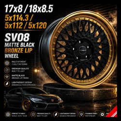 🔥 17X8 / 18X8.5 SV08 Matte Black Bronze Lip Wheels 🔥