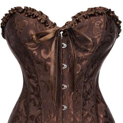 Sexy Brown Corset (Sizes M-3XL) -Perfect For Halloween 