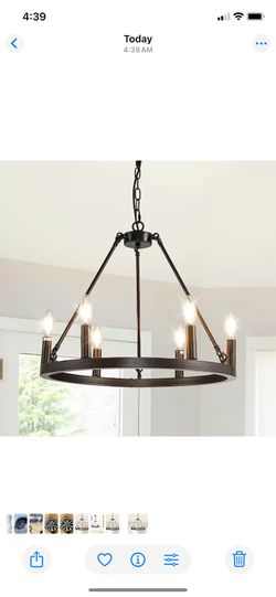 6 light matte black chandelier