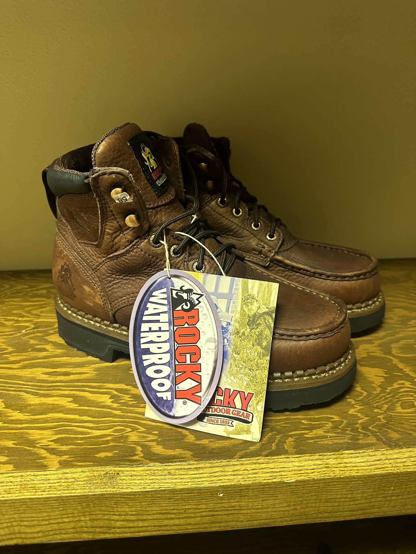 Rocky Waterproof Vintage Real Leather Work Boots