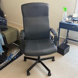 Black Leather High-Back Office Chair