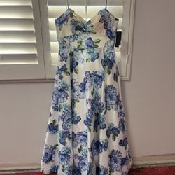 Flowered Cocktail Dress Size 11--Tags Still On