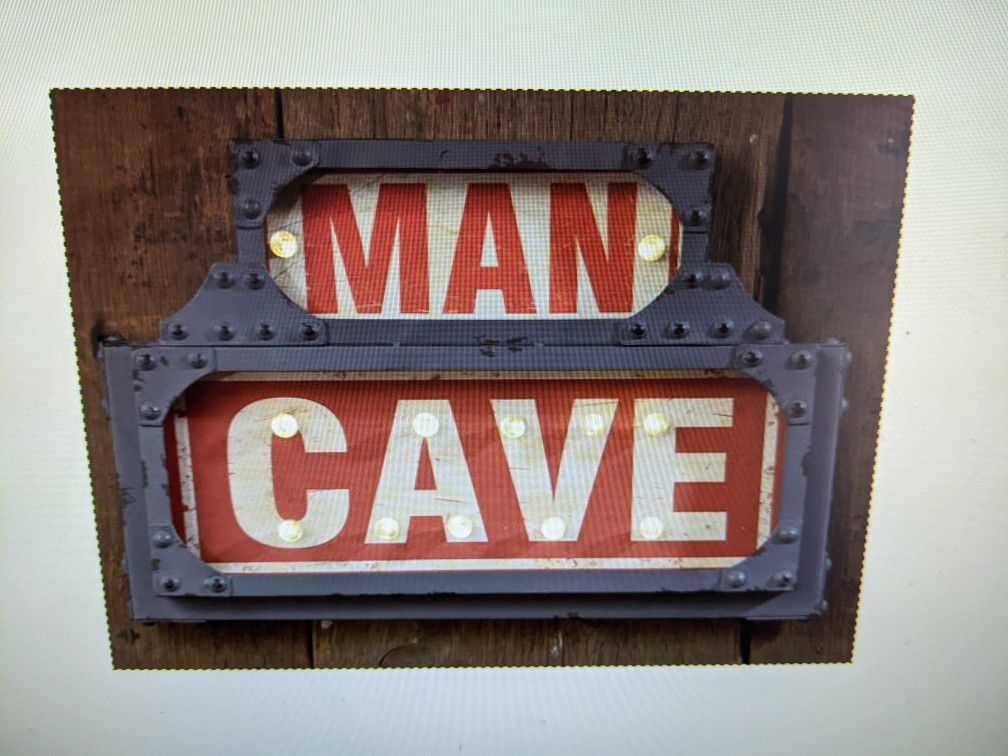 Man Cave Sign LED Lighted Marquee Sign Man Cave Pool Room Game Room Teen Brand New