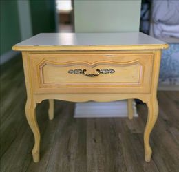 Small Vintage-Style Wooden Nightstand