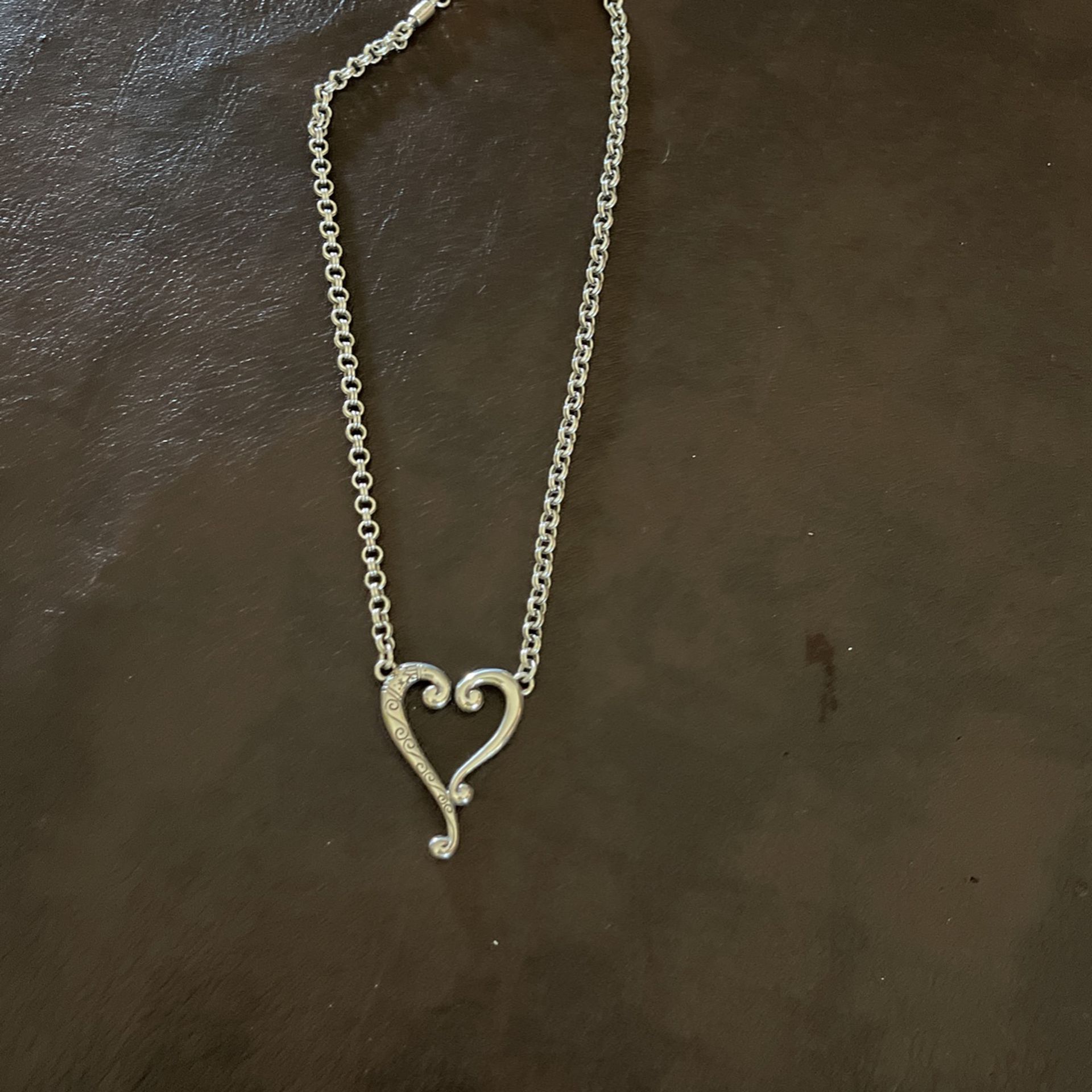 Brighton Silver Heart Choker Necklace 