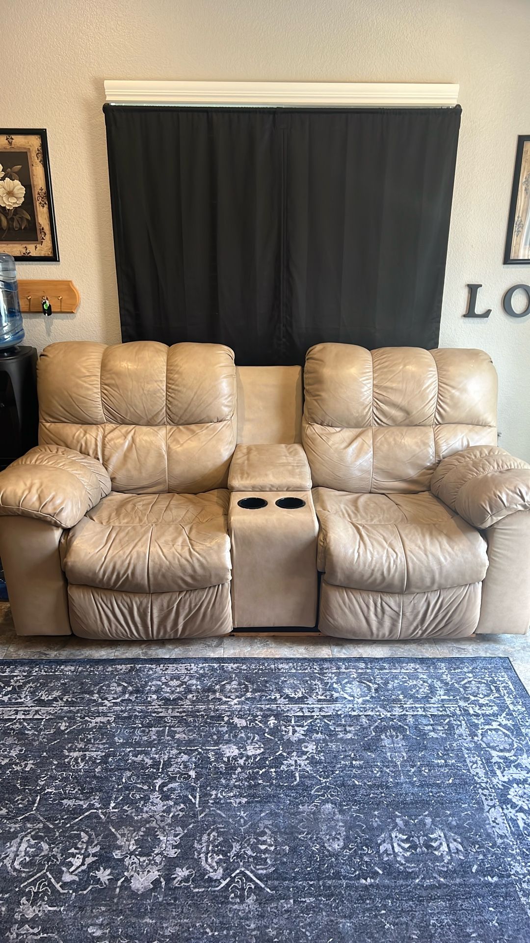Reclining Leather Couch Set