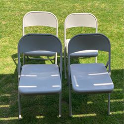 Foldable Metal Chairs (Light Grey)
