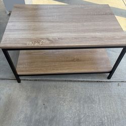 the Store 4.6**Industrial Coffee Table with Storage Shelf for Living Room, Wood Look Accent Furniture with Vintage Wooden Board Stable Metal Frame Coc