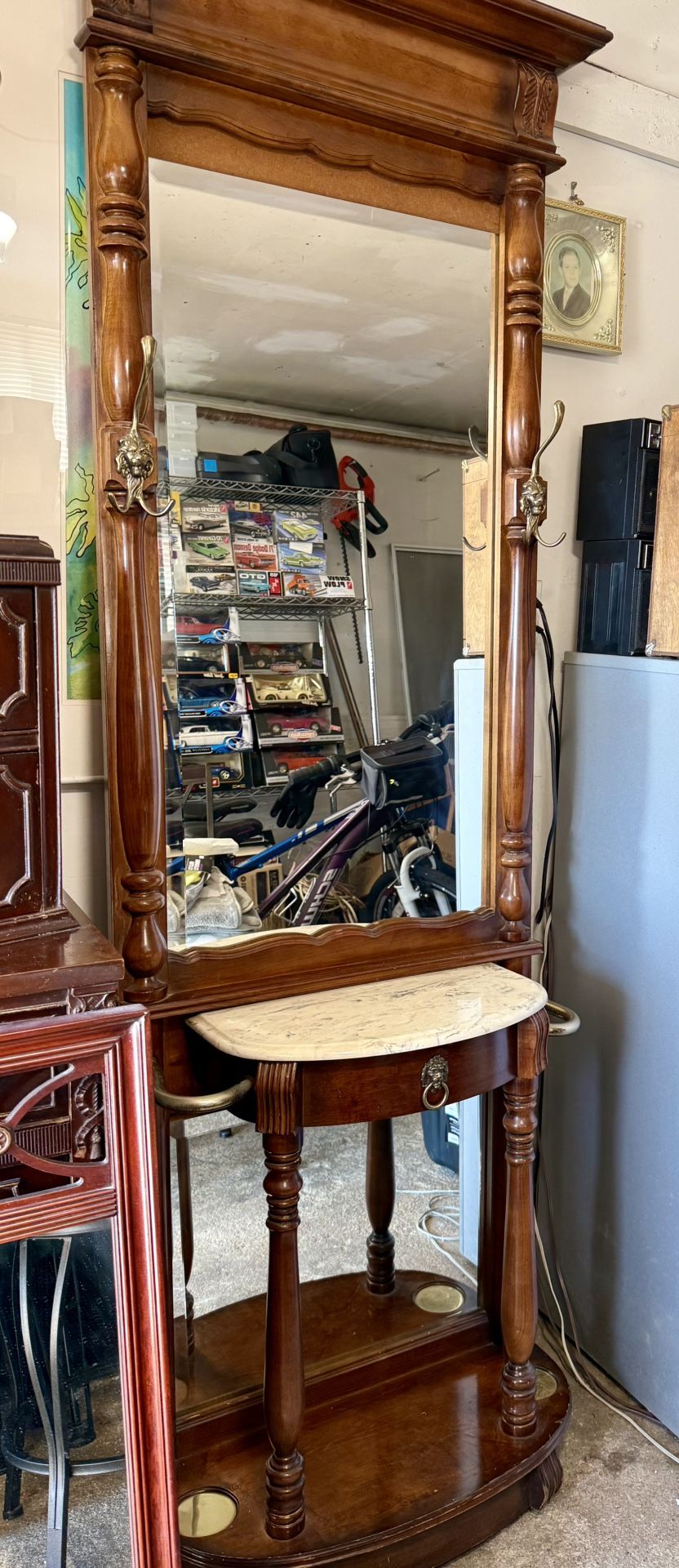 Vintage Mirrored Hall Tree