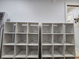 White Cube Storage Shelving Units – Set of 2