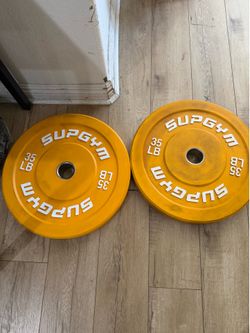 35Lb pair， 2-Inch Olympic Bumper Plates, Perfect Weight Plates for Weightlifting and Strength Training, Multiple Weights Available