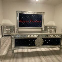 New Queen Bed Dresser Mirror Nightstand 