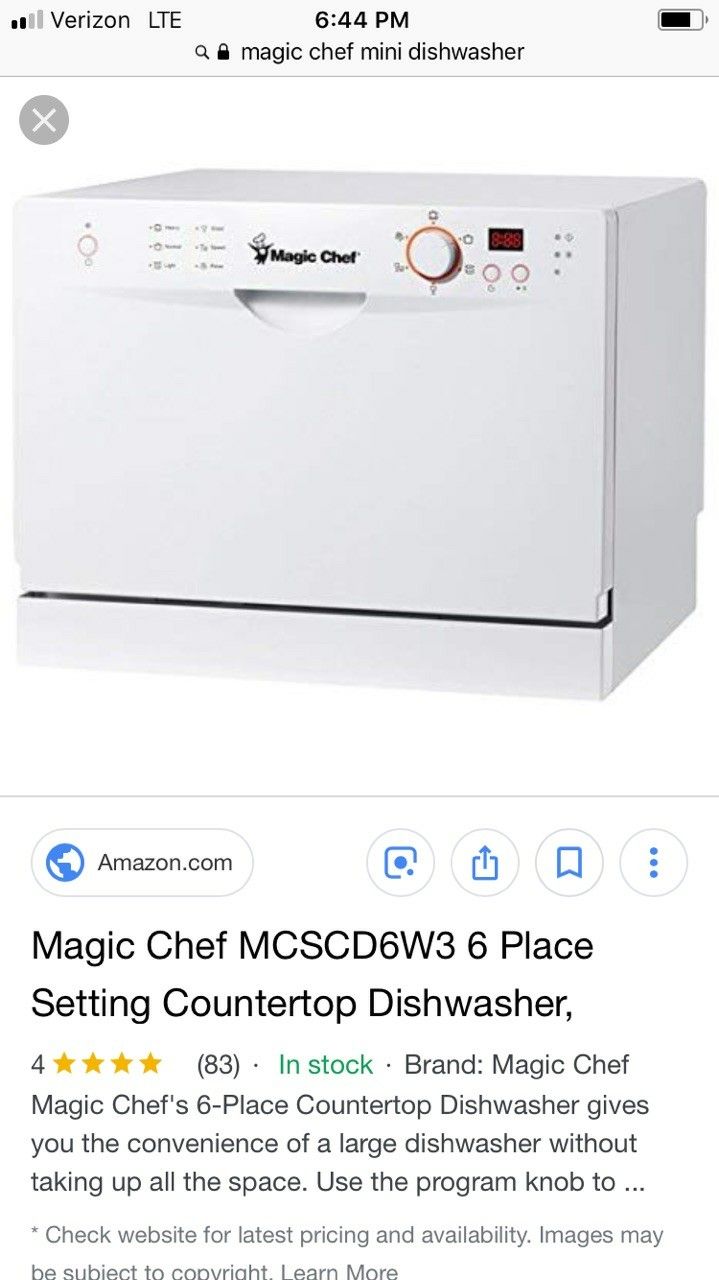 Magic chef countertop dishwasher