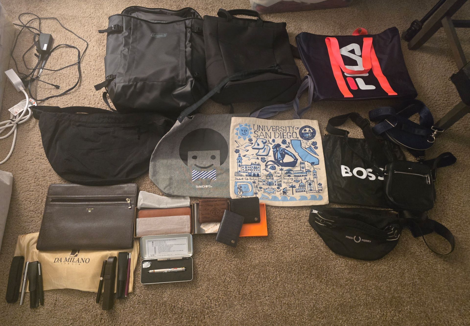 Accessories. Bags, pens, wallets