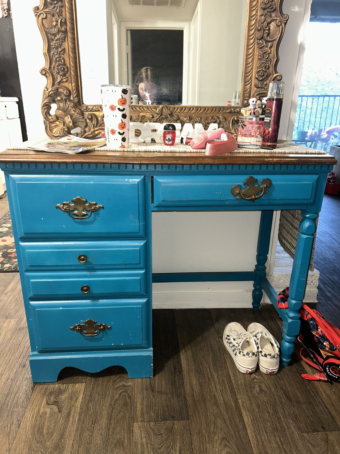 Antique Refurbished Wooden Desk
